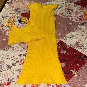 Fashion Nova Yellow Skirt Set